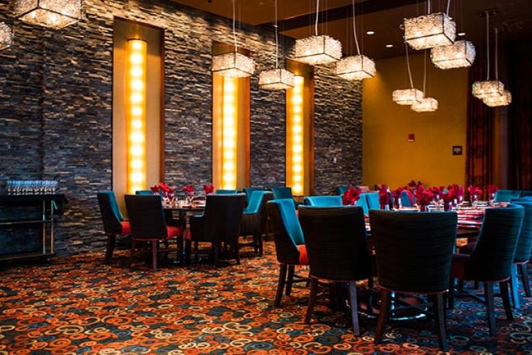 The dining room at Fire Steakhouse - Wind Creek Atmore