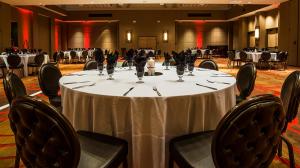 A set table in one of Wind Creek Atmore's event spaces